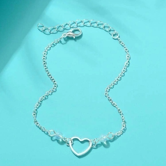 Silver Heart Anklet - Picture 2 of 2